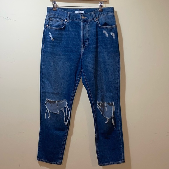 Womens Forever 21 Button Fly Ripped Jeans - Picture 1 of 4